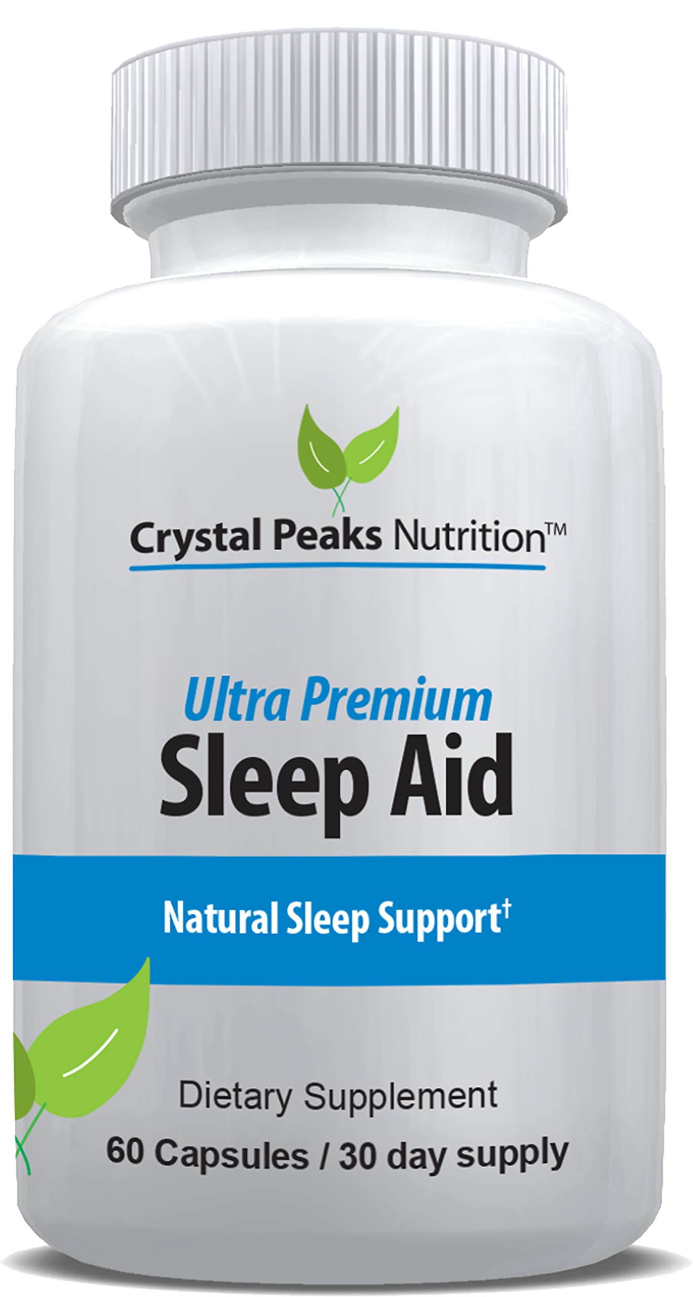CRYSTAL PEAKS NUTRITION Natural Sleep Aid Herbal Sleep Supplement Capsule 60 Capsules