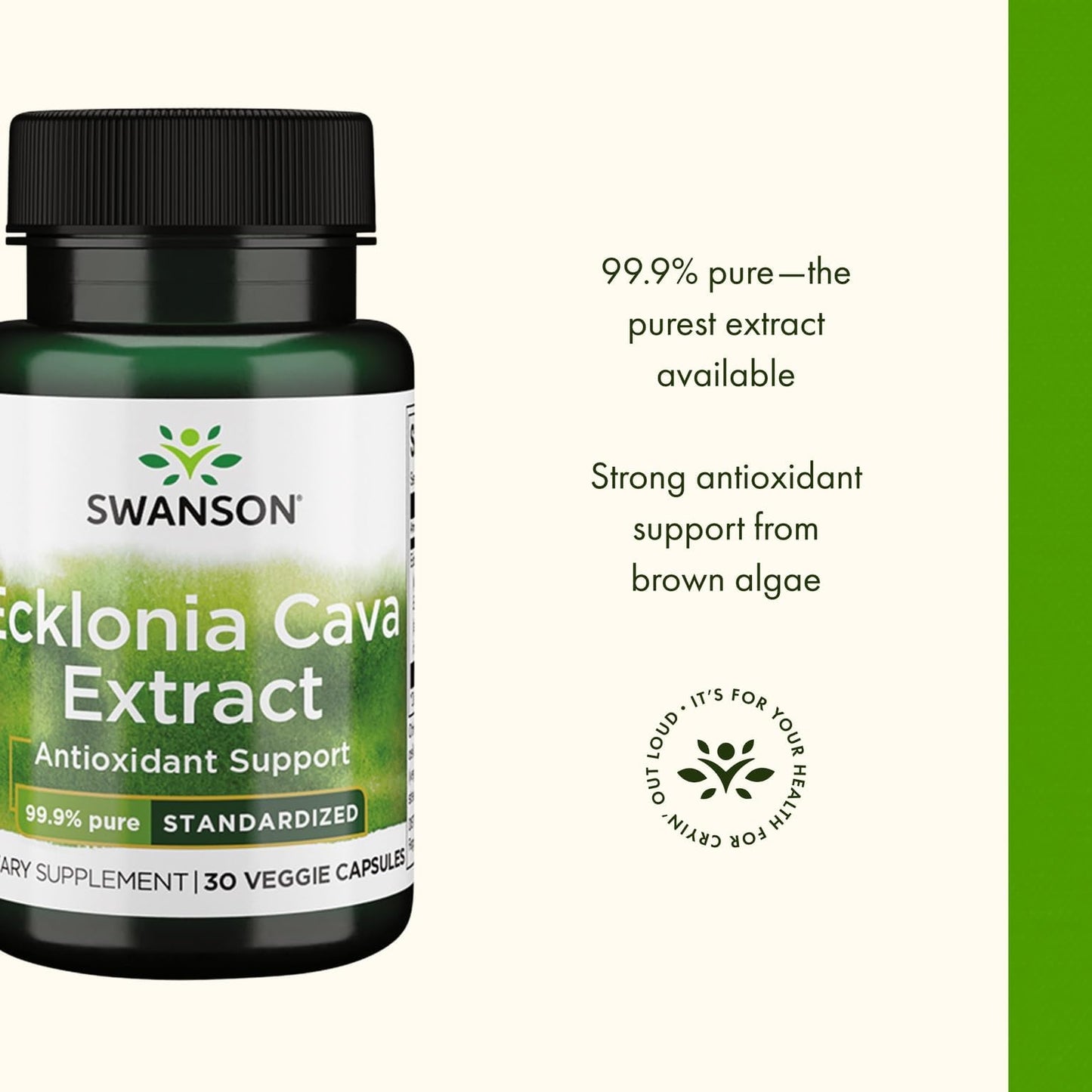 Swanson Ecklonia Cava Extract - Standardized 30 Veg Capsules, 90 Count