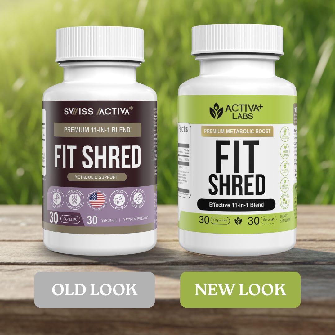 Activa Labs Fit Shred -11-in-1 Weight Management Herbal Supplement for Energy, Digestive Support & Daily Wellness 90 Capsules