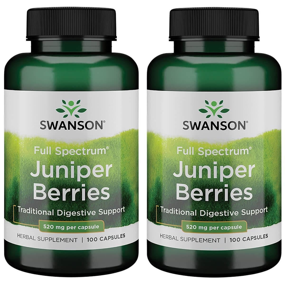 Swanson Juniper Berries Digestive Immune System Health Fiber Herbal Supplement 520 mg Capsules, 200 Count