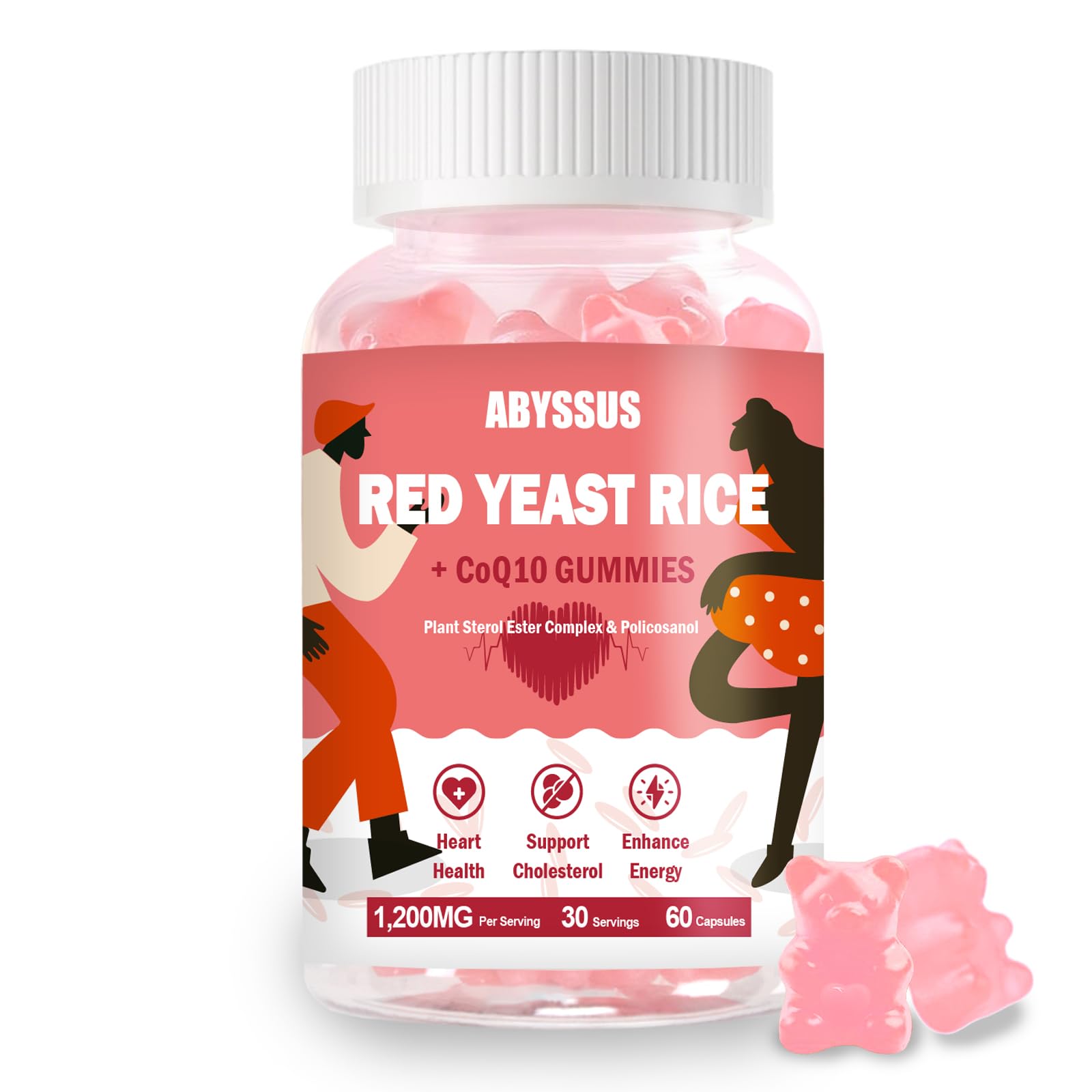 ABYSSUS Red Yeast Rice with CoQ10 Gummies, 60 Count