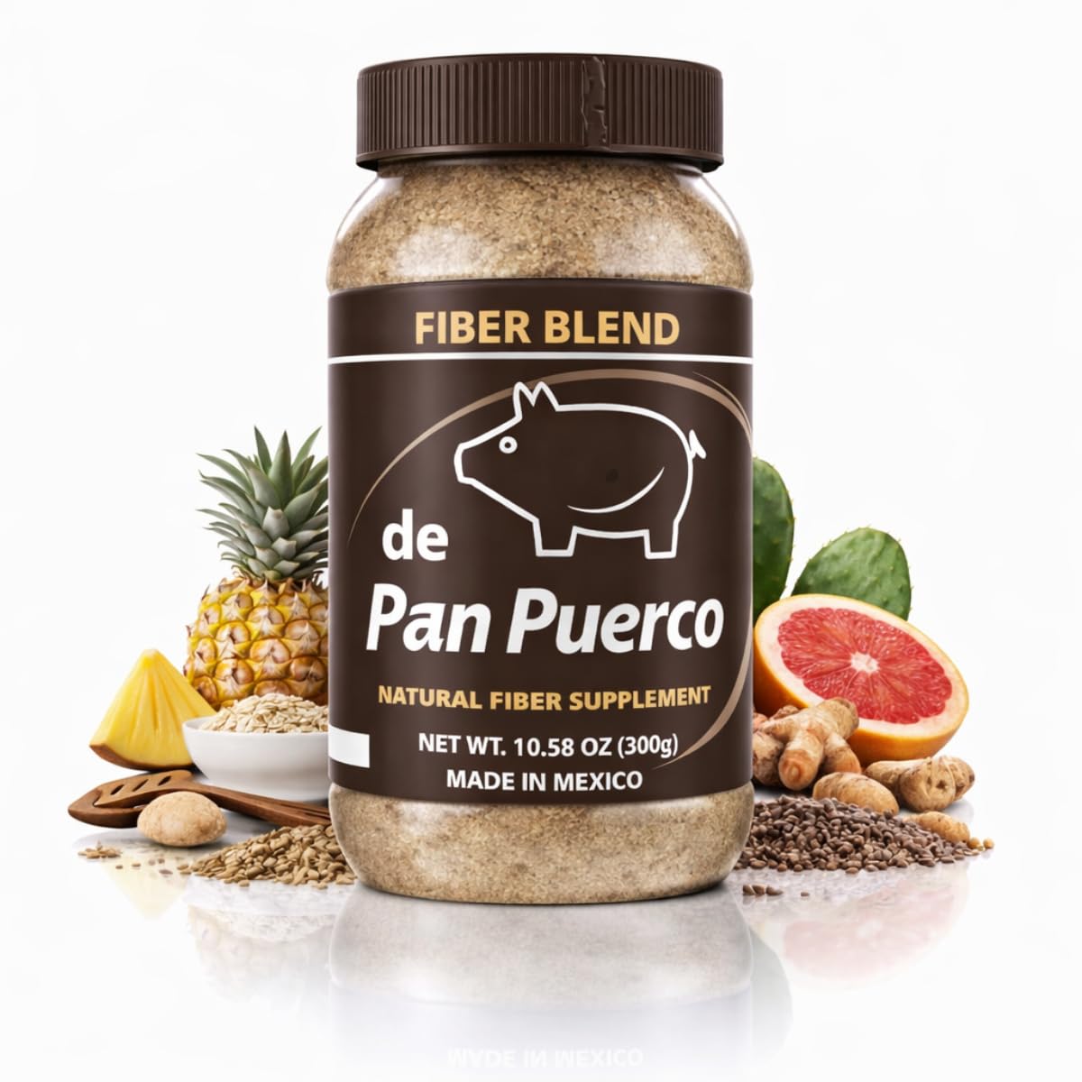 HERBALISTA Fibra de Pan Puerco Daily Fiber Powder, 10 oz