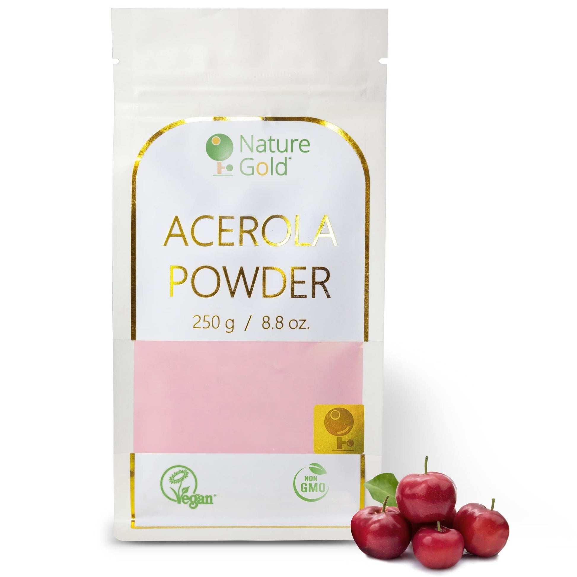 Nature Gold Acerola Powder Vitamin C Freeze-Dried Cherry Extract 250g 1 Count