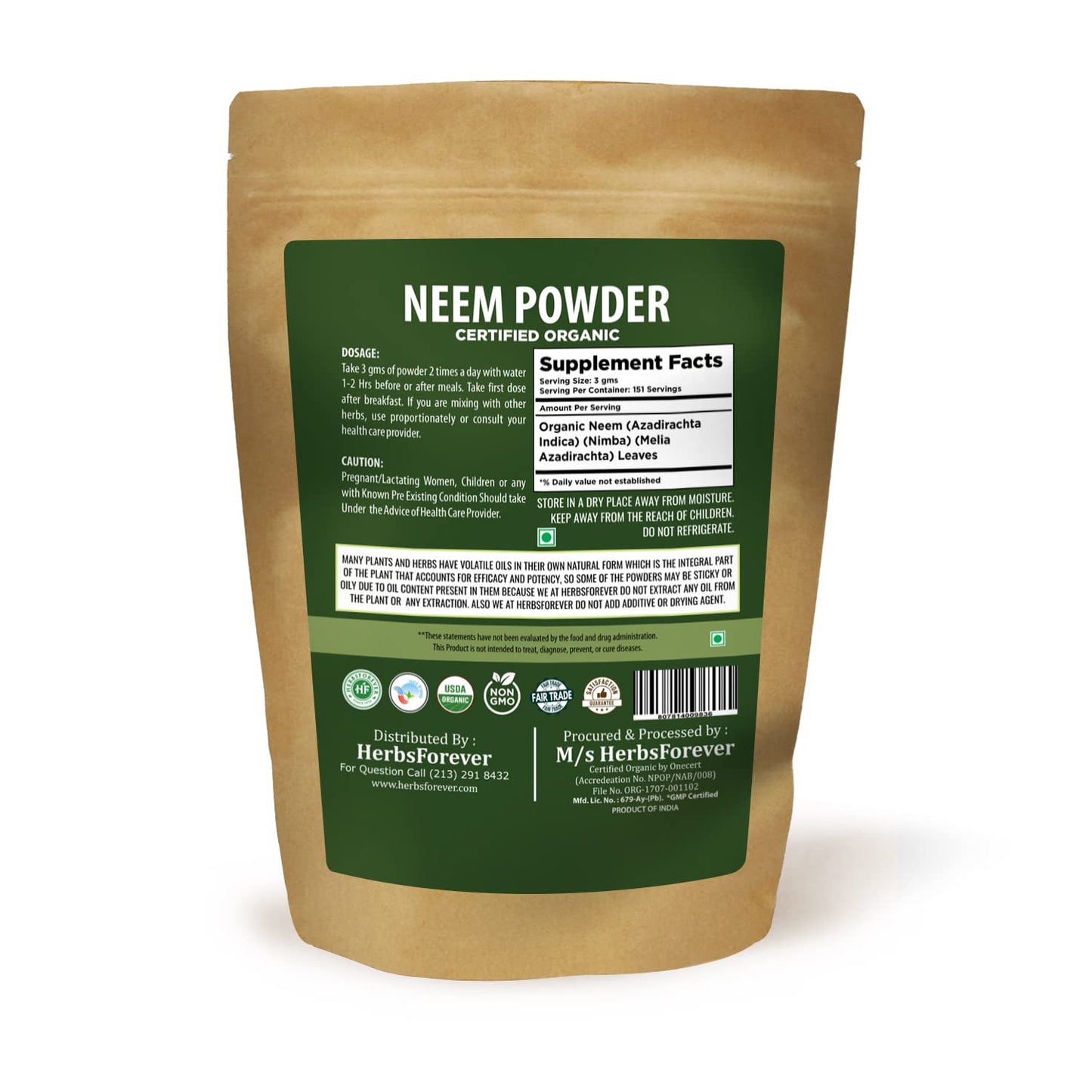 Herbsforever Neem Powder 16 oz