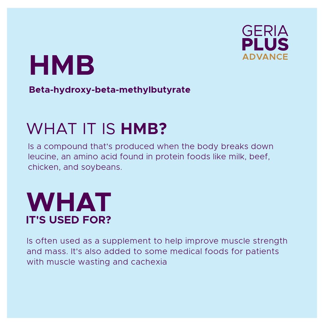 Geriaplus Advance Immune-Active High Protein Daily Nutritional Supplement Powder with HMB, Gluten Free, 2.2 lb
