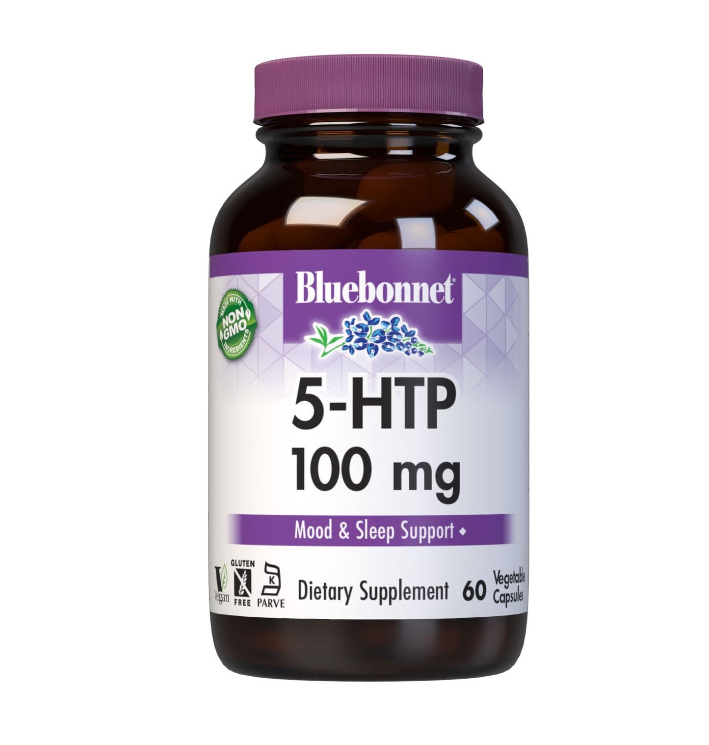 BlueBonnet 5-HTP (Hydroxytrypophan) 100mg Capsule, 60