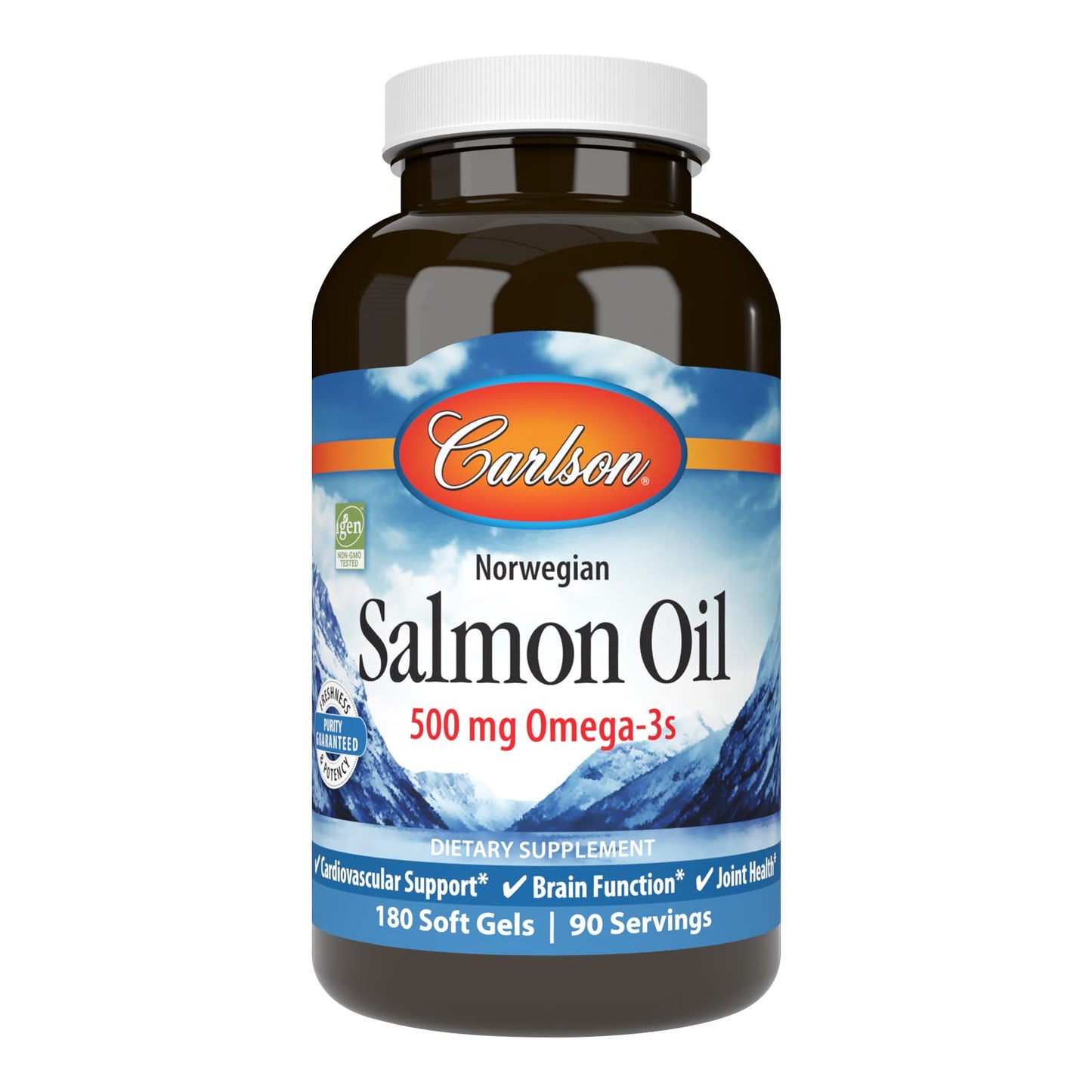 Carlson Salmon Oil 500mg Omega-3s Softgels 180 Count