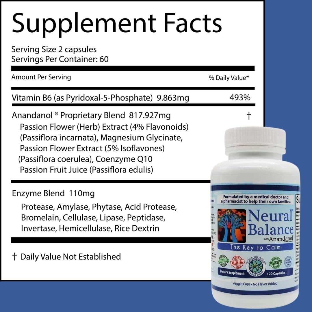 NEURAL BALANCE Anandanol with Proprietary Digestive Enzyme Blend Capsules, 1 Count