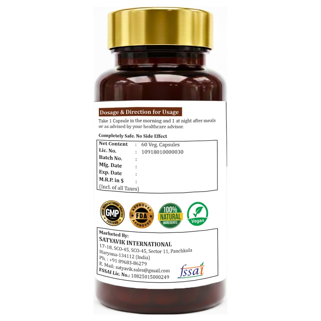 Satyavik Gurmar Gymnema Sylvestre Extract Capsules 500 mg, 240 Capsules