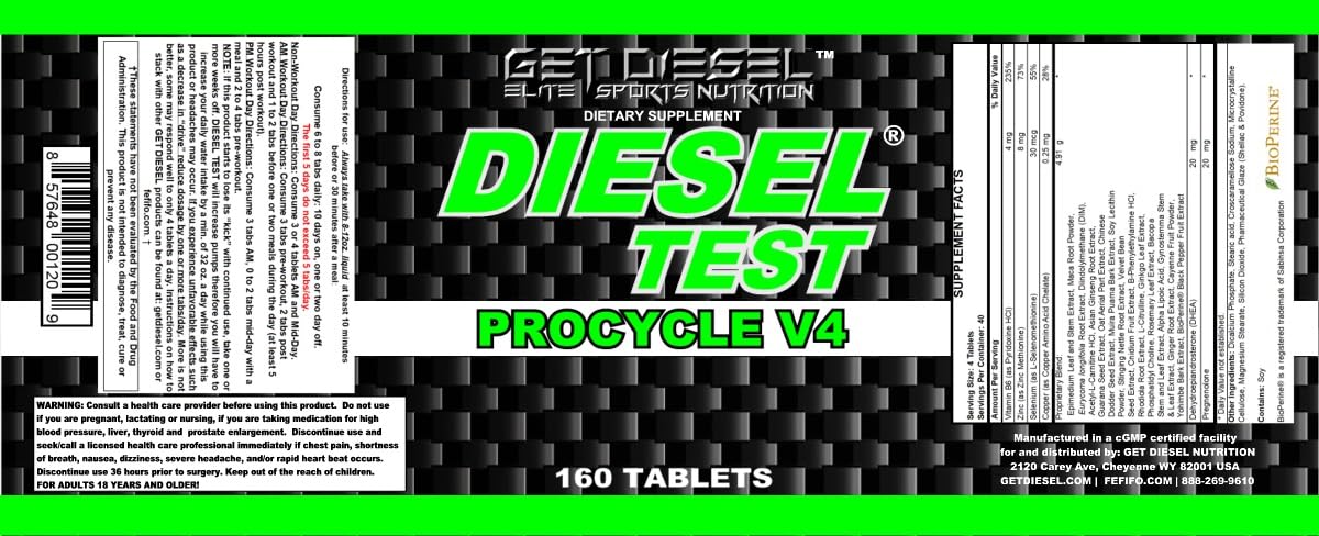 GET DIESEL NUTRITION Diesel Test Procycle Tablets, 145 Count