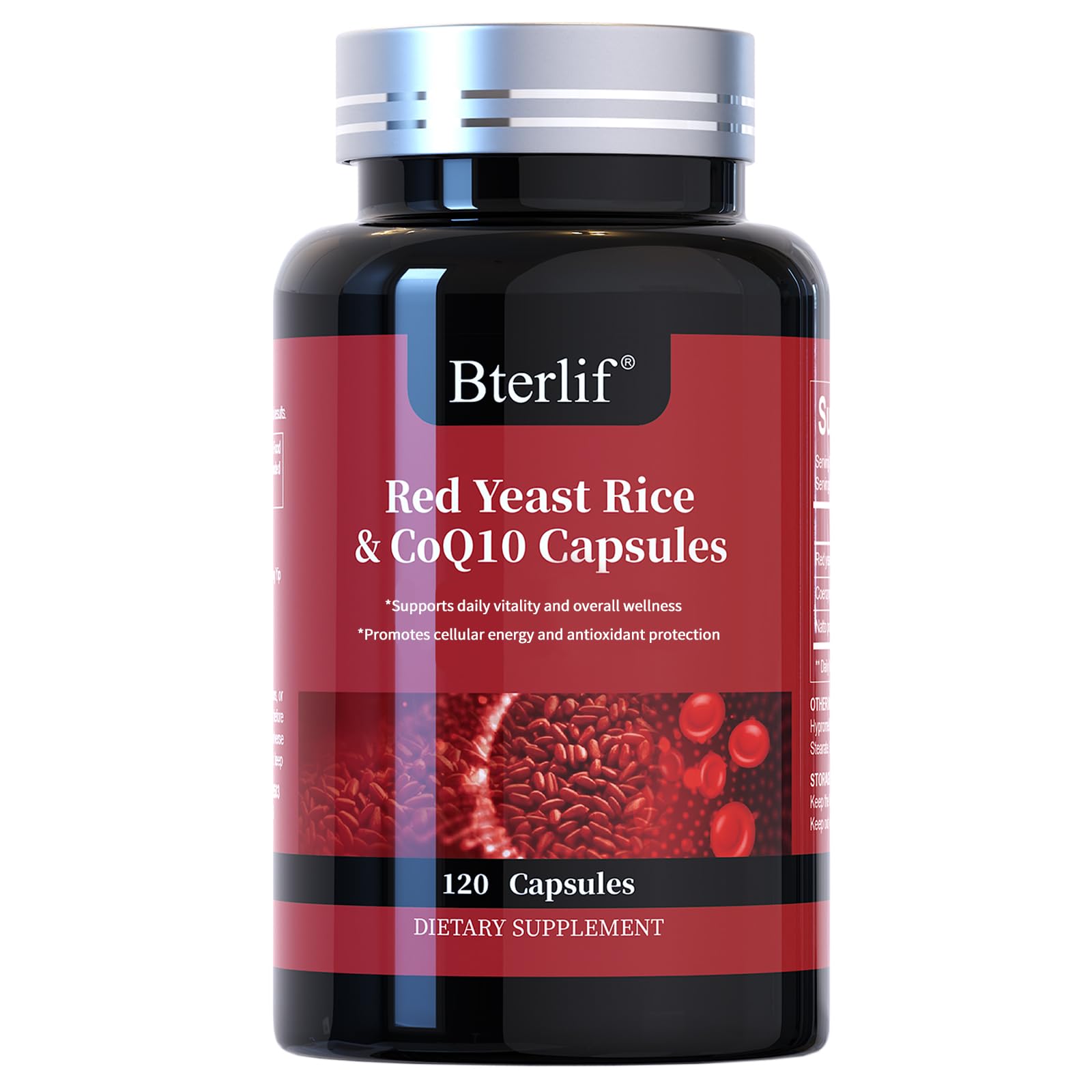 Bterlif Red Yeast Rice with CoQ10 Capsules, 60 Count