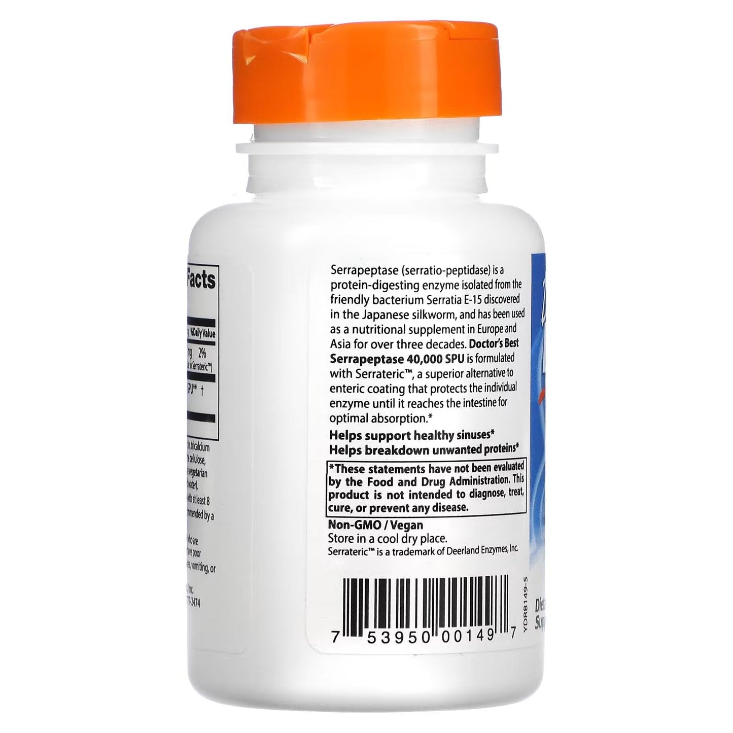 Doctor's BEST Serrapeptase 40000 Units Capsule, 90 Count