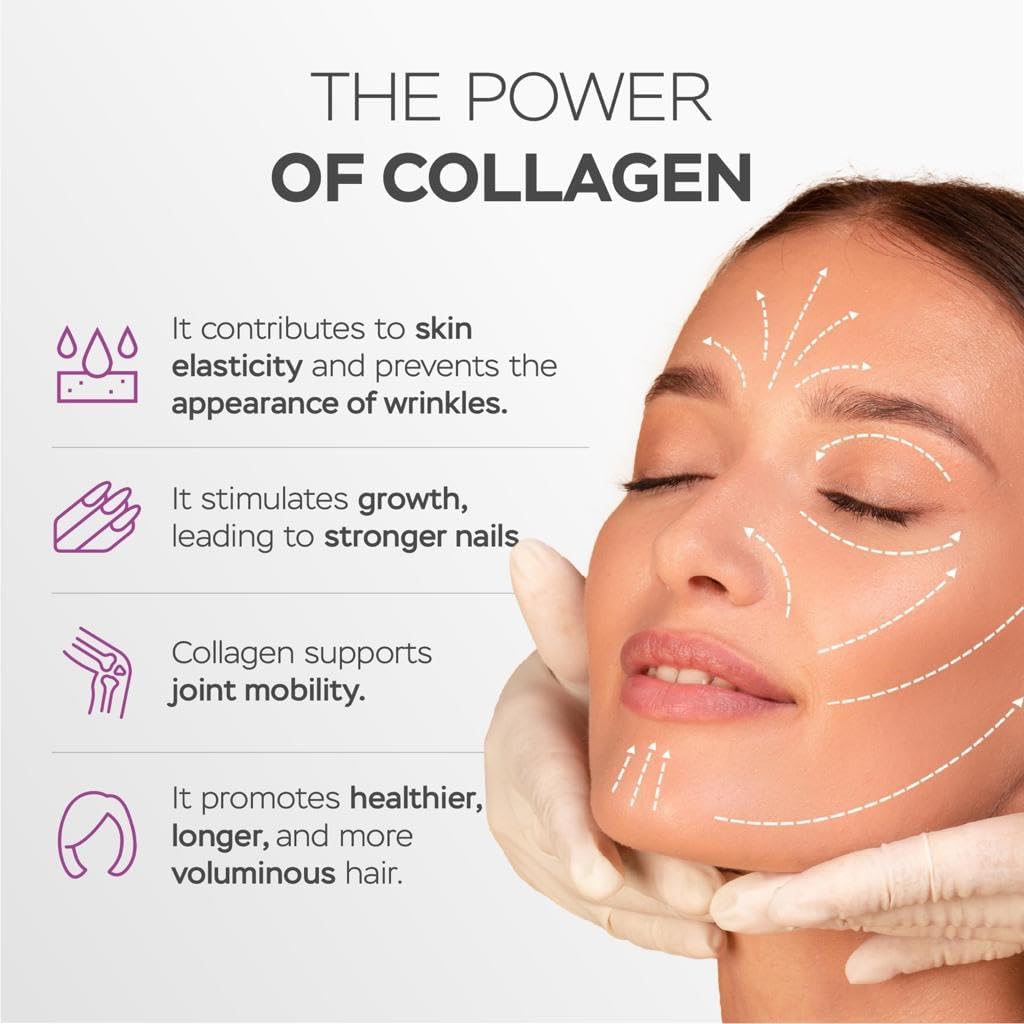 VITASEI Collagen Peptide Capsules with Hyaluronic Acid, Vitamin C, Biotin and Resveratrol - 180 Capsules