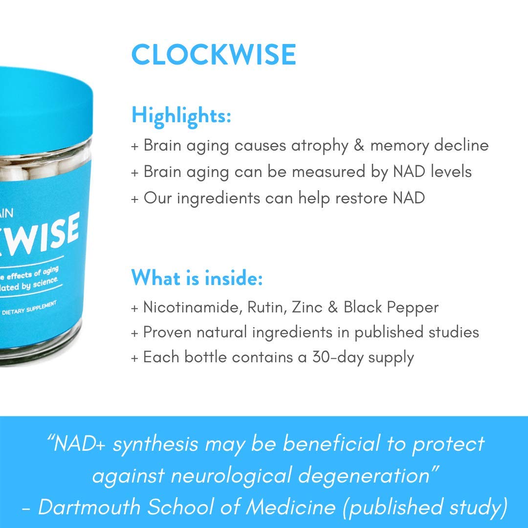 TruBrain Clockwise Nicotinamide NAD Booster 60 Capsules