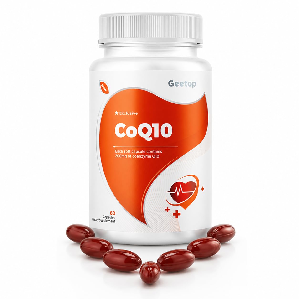 Geetop CoQ10 200mg Ubiquinol Capsule 60 Count