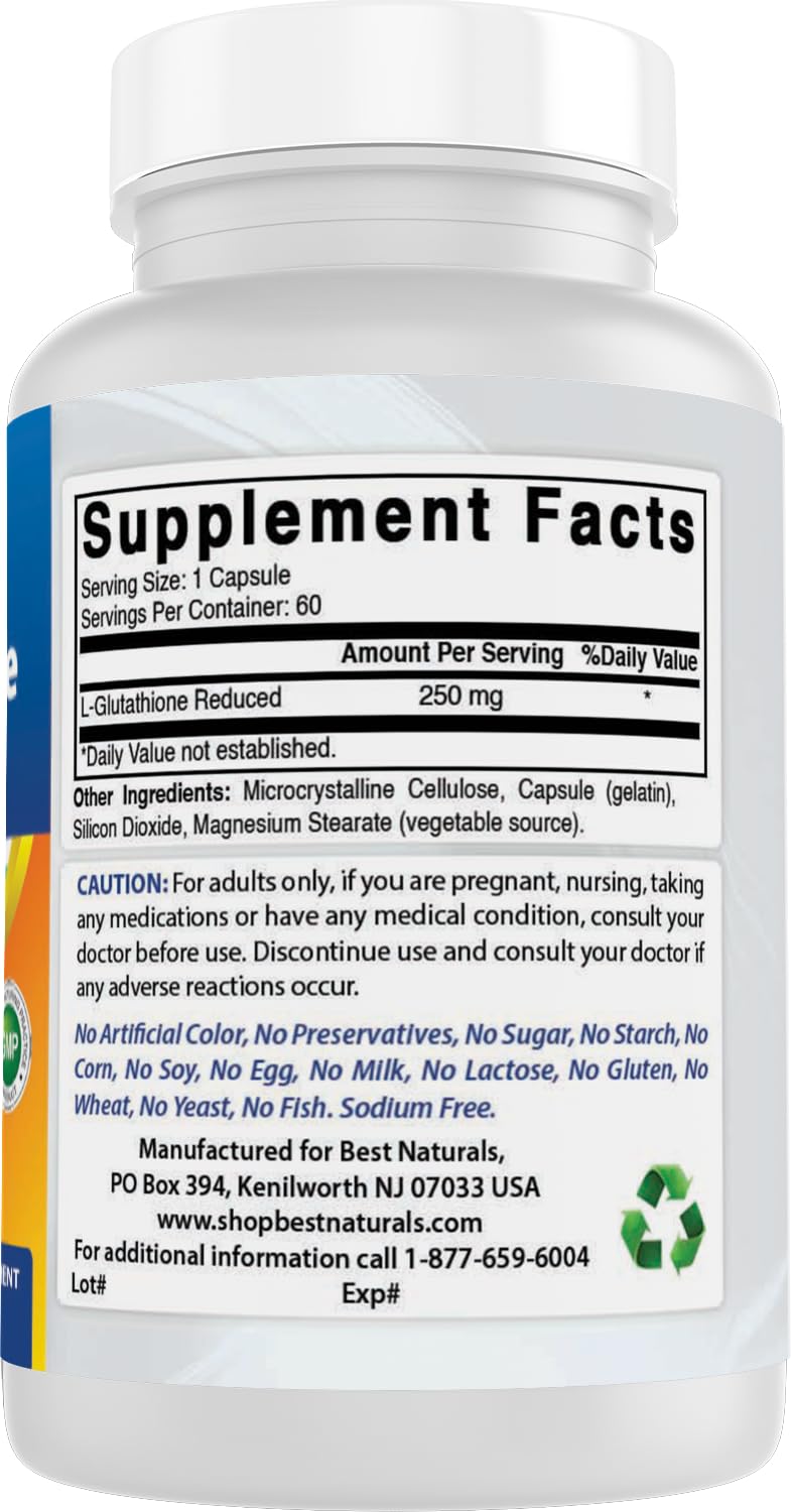 Best Naturals L-Glutathione 250 mg Capsule, 60 Capsules