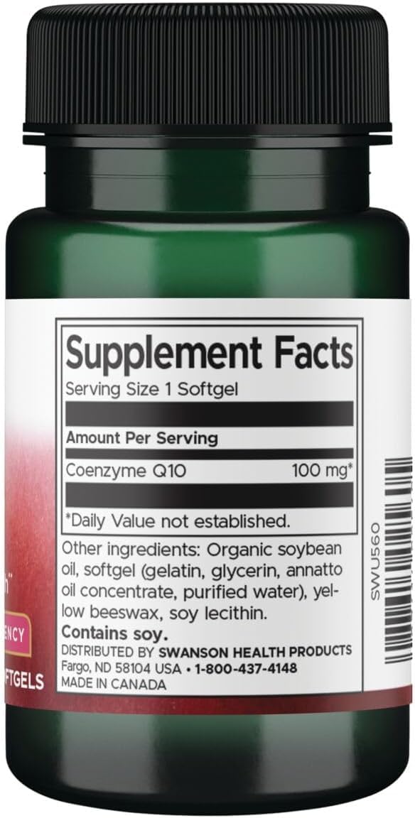 Swanson CoQ10 100 mg Softgels, 50 Count