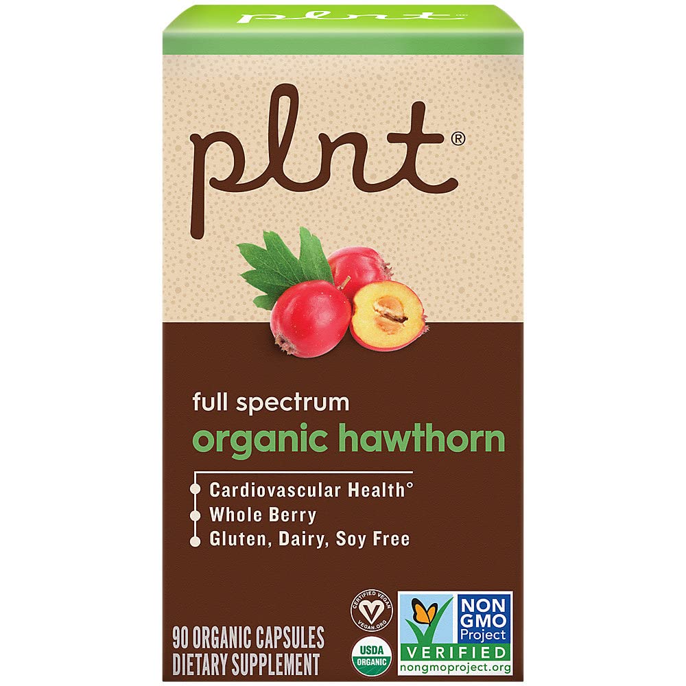 plnt Organic Hawthorn Full Spectrum, Supports Cardiovascular Health, 90 Capsules