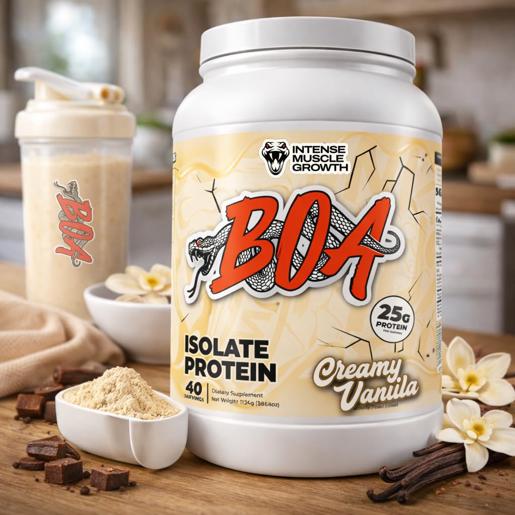 BOA Isolate Protein Powder, Whey Protein Isolate, 25g per Scoop, Creamy Vanilla, 40 Servings