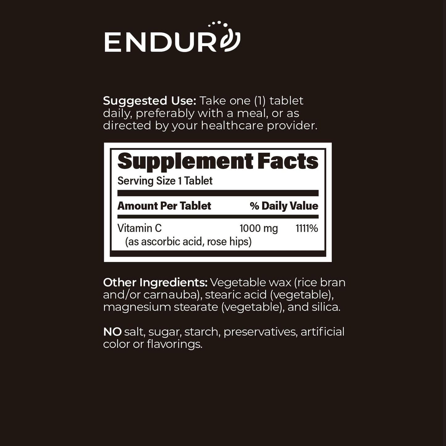 Endurance Products ENDUR-C Vitamin C with Rose Hips Tablets 60