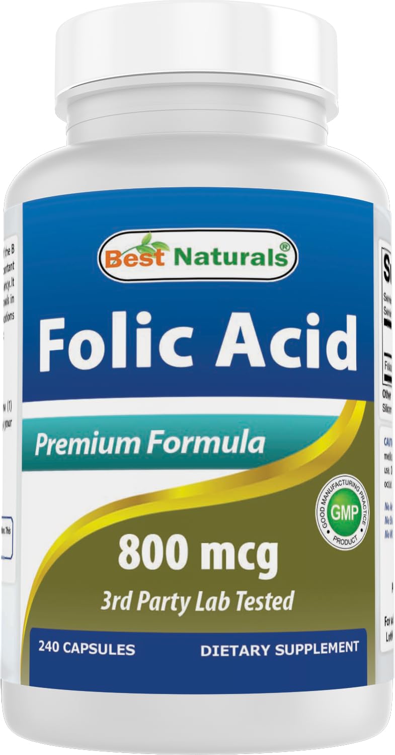 Best Naturals Folic Acid 800 mcg Capsules 240