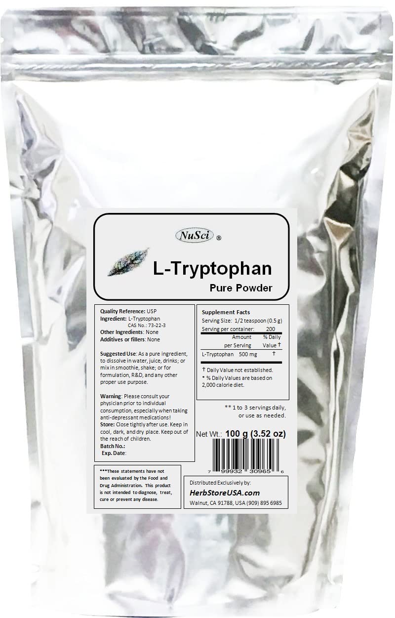NuSci L-Tryptophan Powder, 1 Ounce