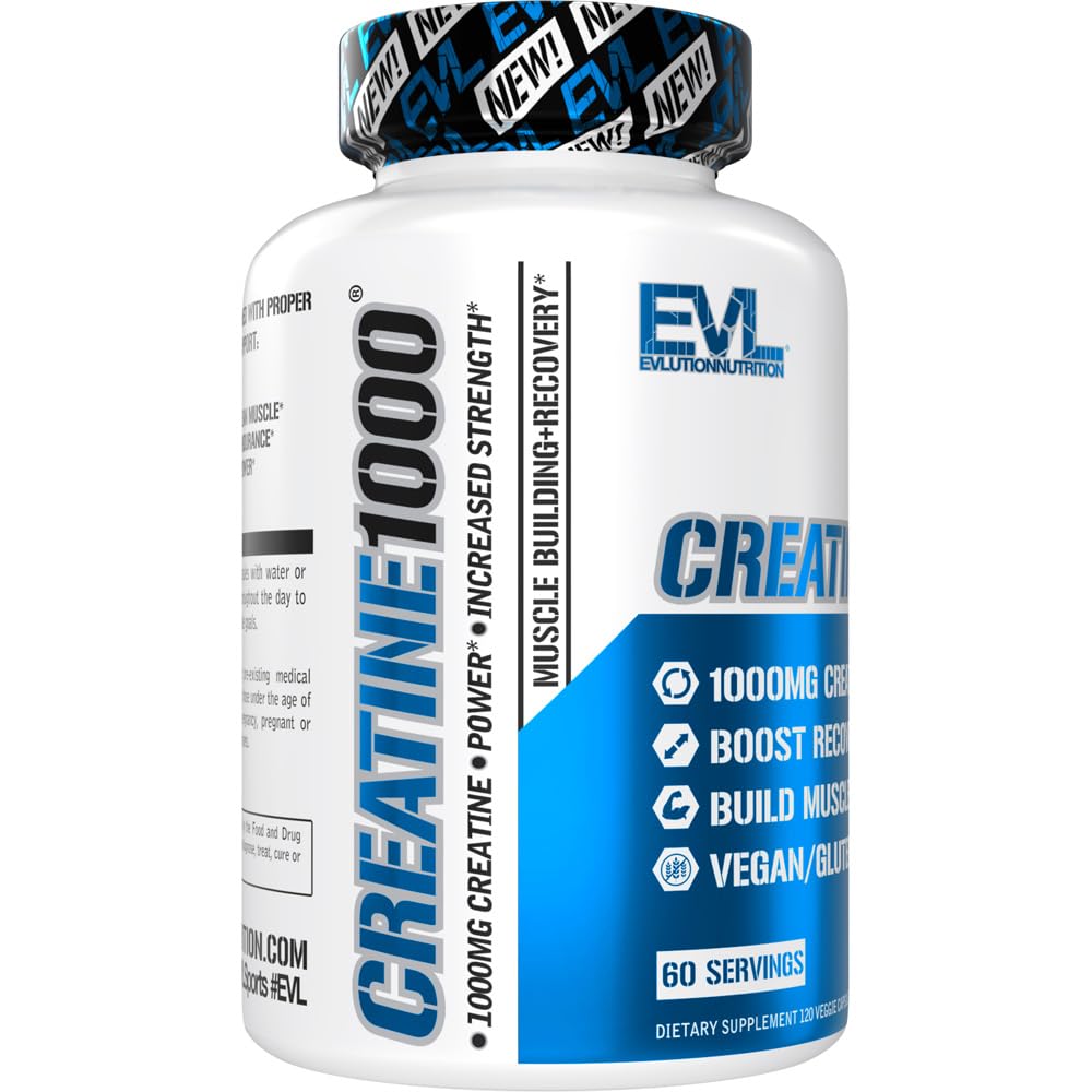 Evlution Creatine Monohydrate Capsules - 120 Count