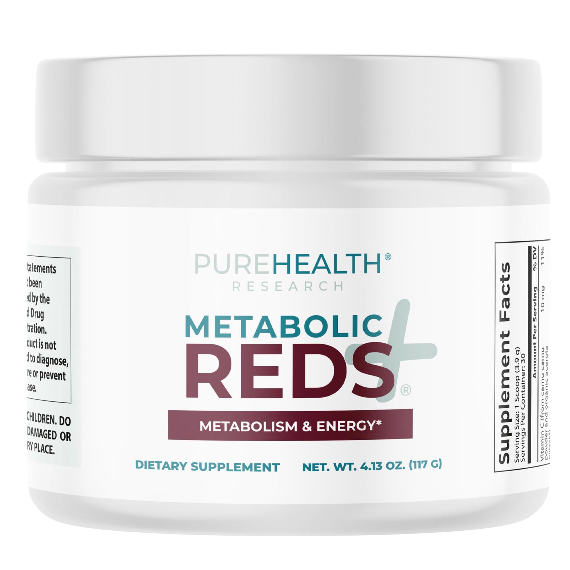 PUREHEALTH RESEARCH Metabolic Reds - Organic Superfood Powder Supplement, 4.13 oz