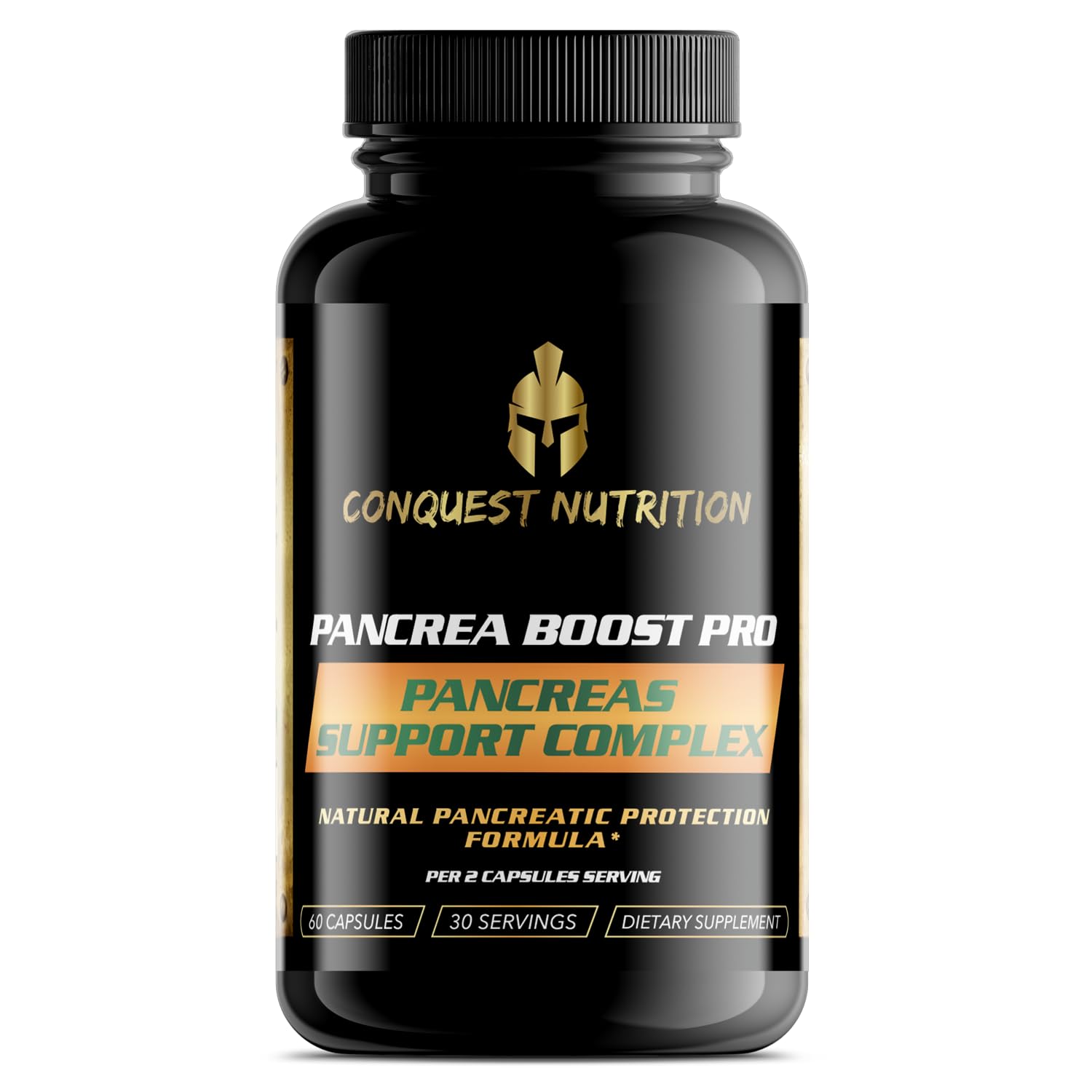 Conquest Nutrition Pancrea Boost Pro Pancreas Support Complex Veggie Caps, 60 Count