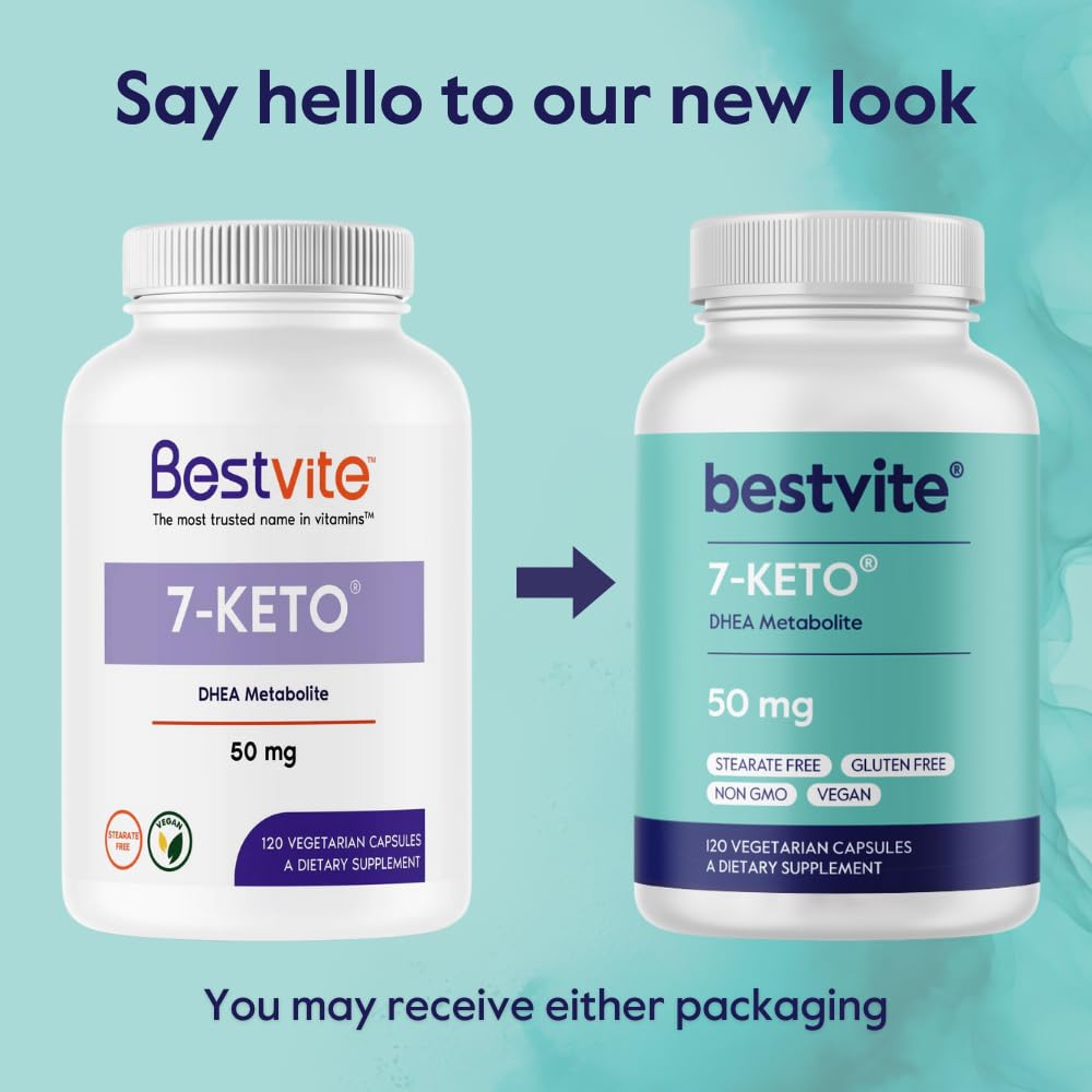 BESTVITE 7-Keto DHEA 50 mg Capsules, 120 Capsules