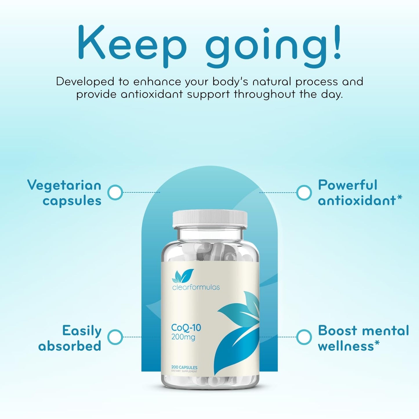 Clear Formulas CoQ10 200mg Capsule, 200 Capsules