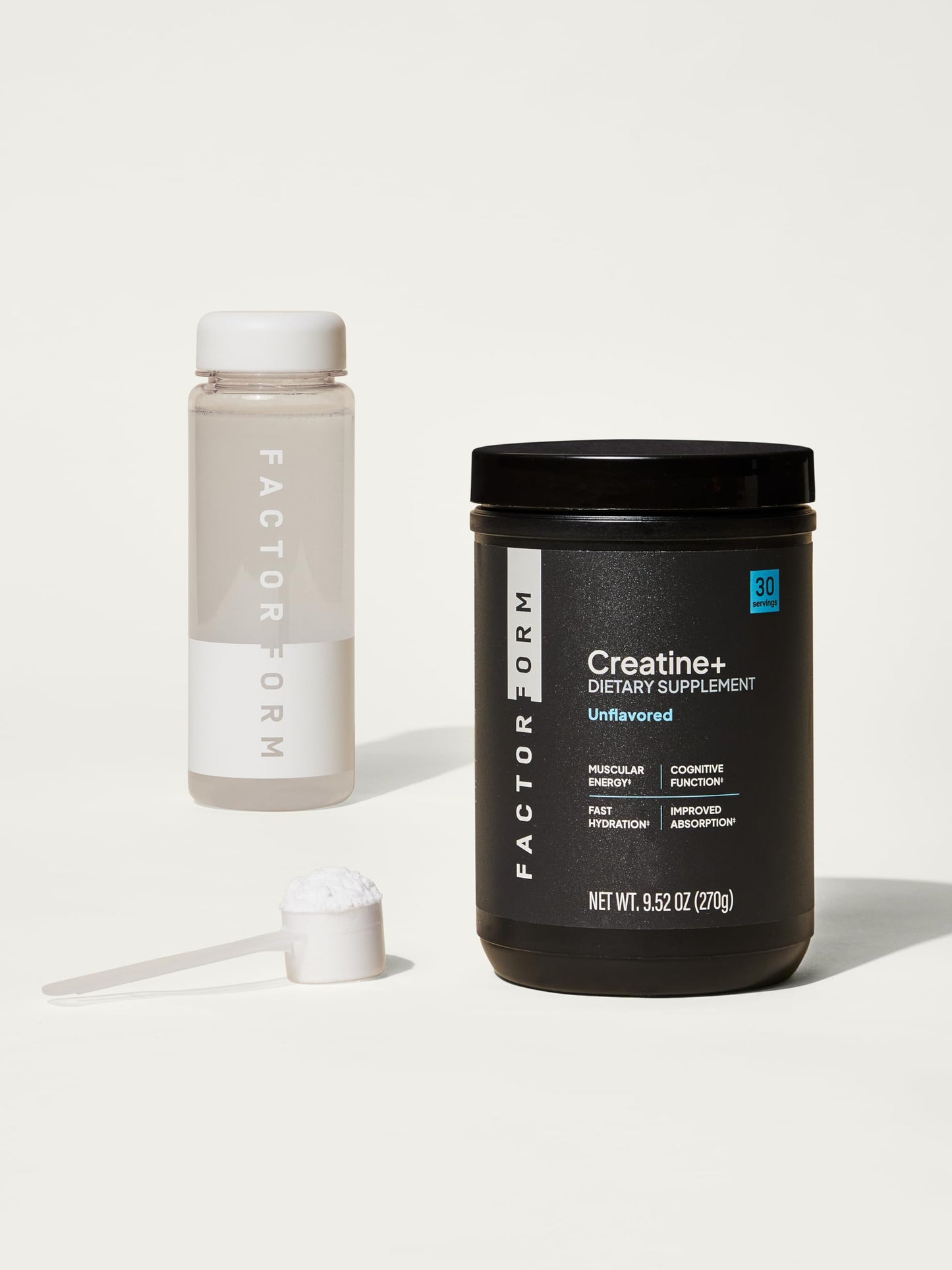 FACTOR FORM Micronized Creatine Powder + Electrolytes from Coconut Water – Creatine Monohydrate Supplement, Powder, 10.58 oz