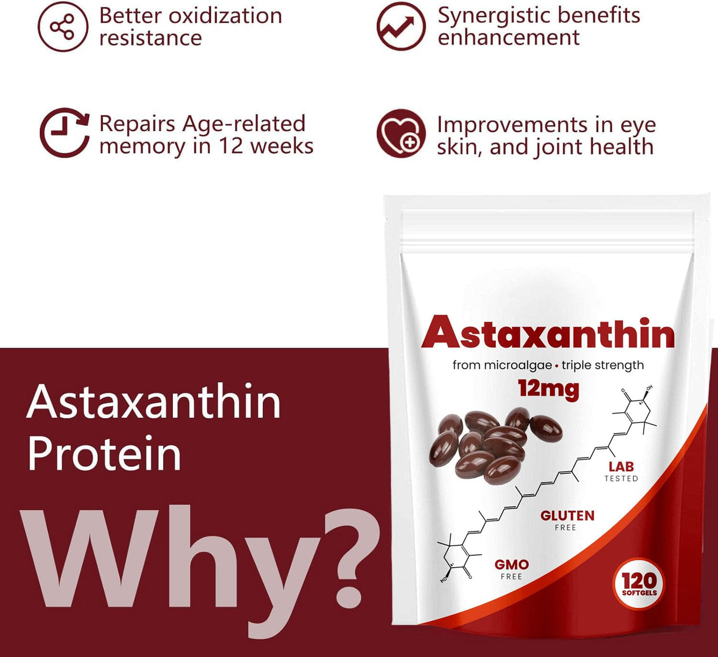 Yoqpoe Astaxanthin 12mg Softgel, 1 Count