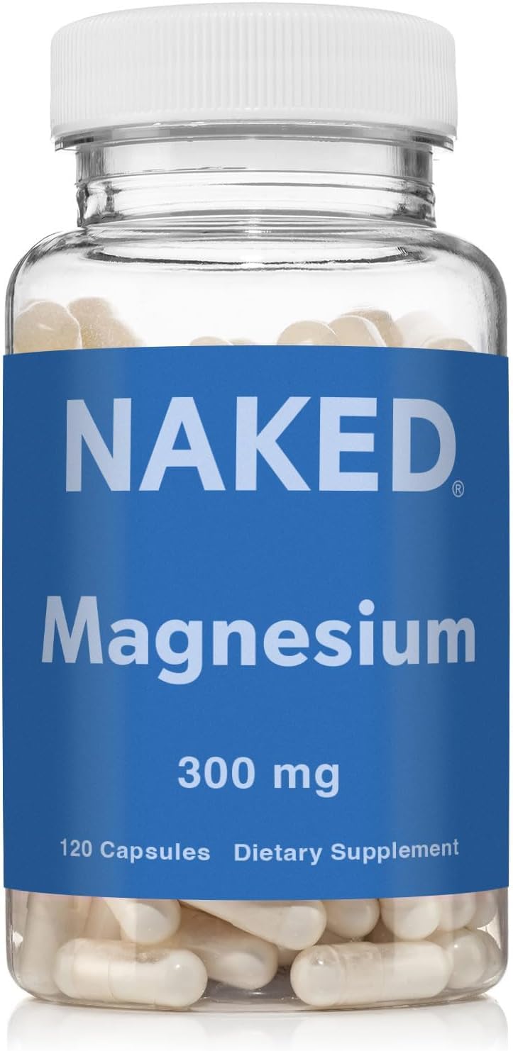 NAKED Magnesium Glycinate Complex Capsules, 300mg Magnesium, 120 Count