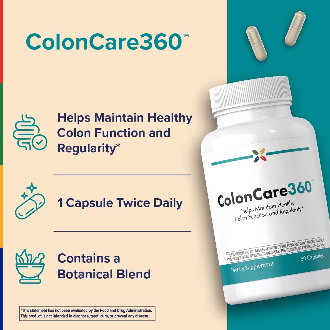 Stop Aging Now Colon360 Colon Health Support Supplement Capsules, 60 Count