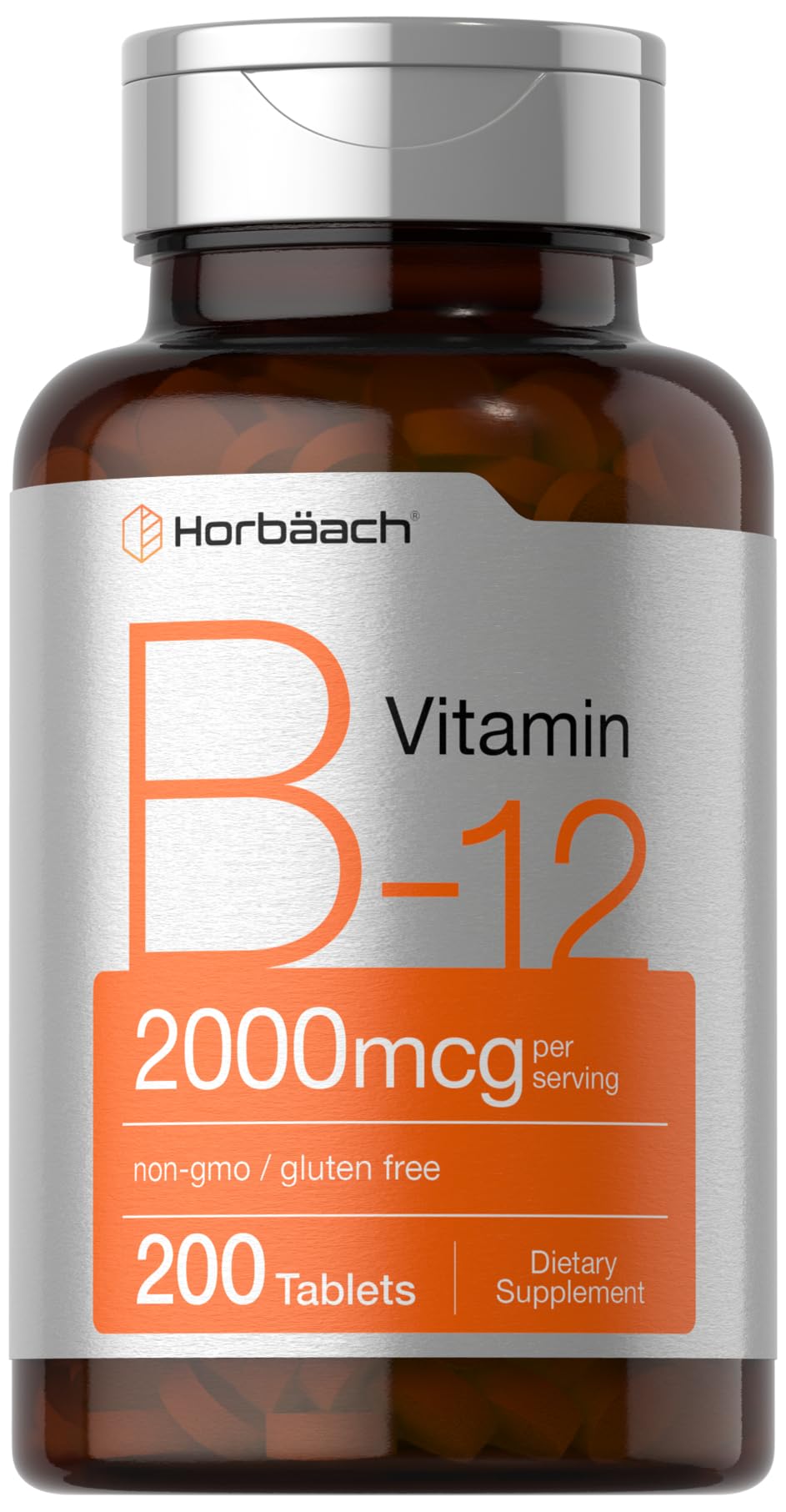 Horbäach Vitamin B12 2000 mcg Tablets, 200 Count