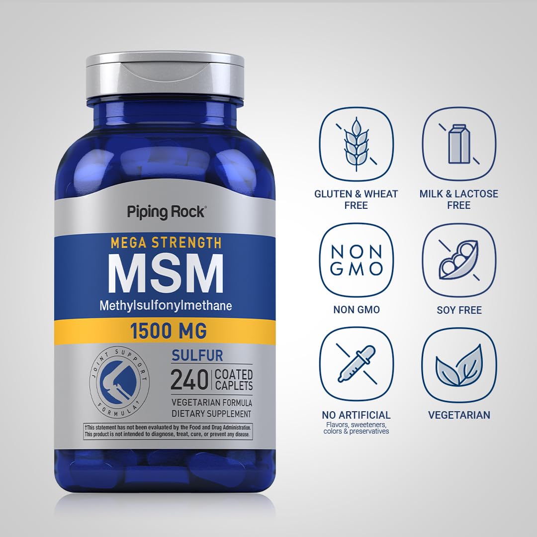 Piping Rock MSM Supplement 1500 mg Caplet, 240 Count