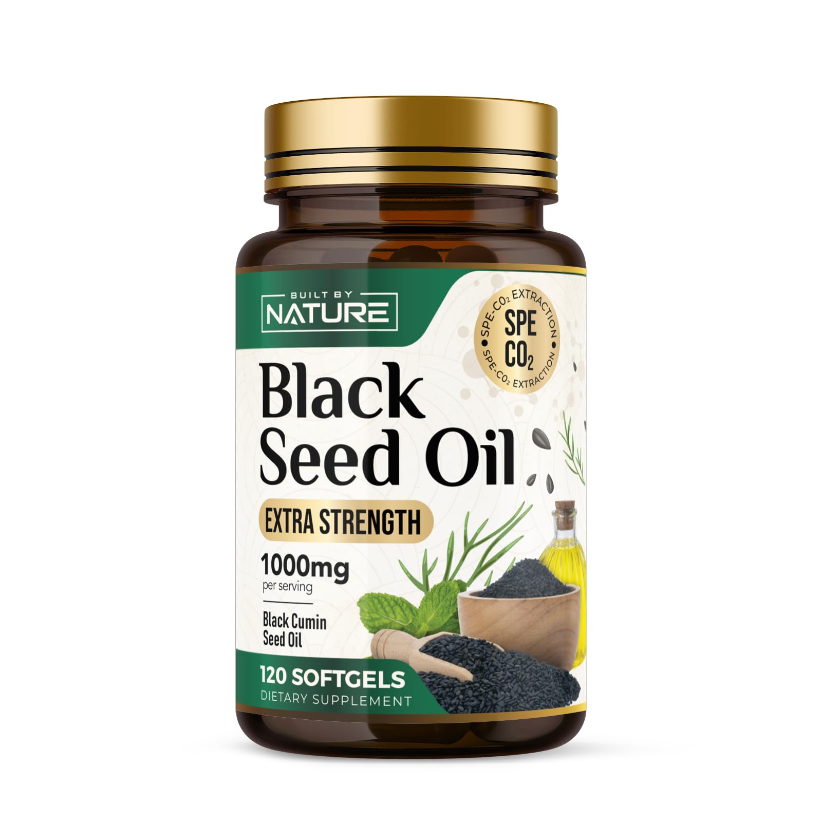 Built by Nature Black Seed Oil 1000 mg Softgels, 120 Count