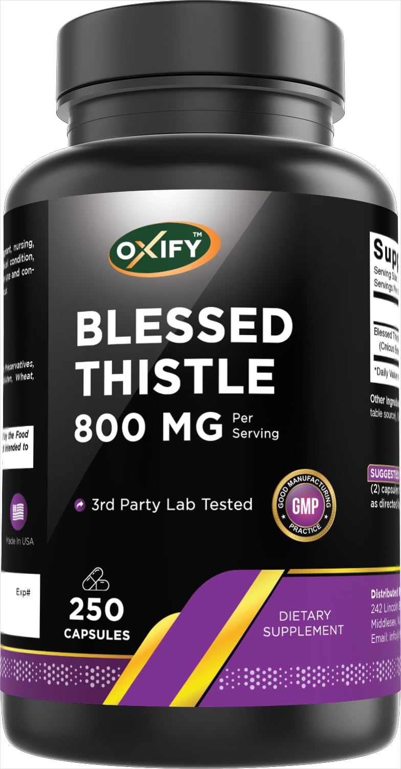 Oxify Blessed Thistle 800 mg Per Serving Capsules, 250 Count