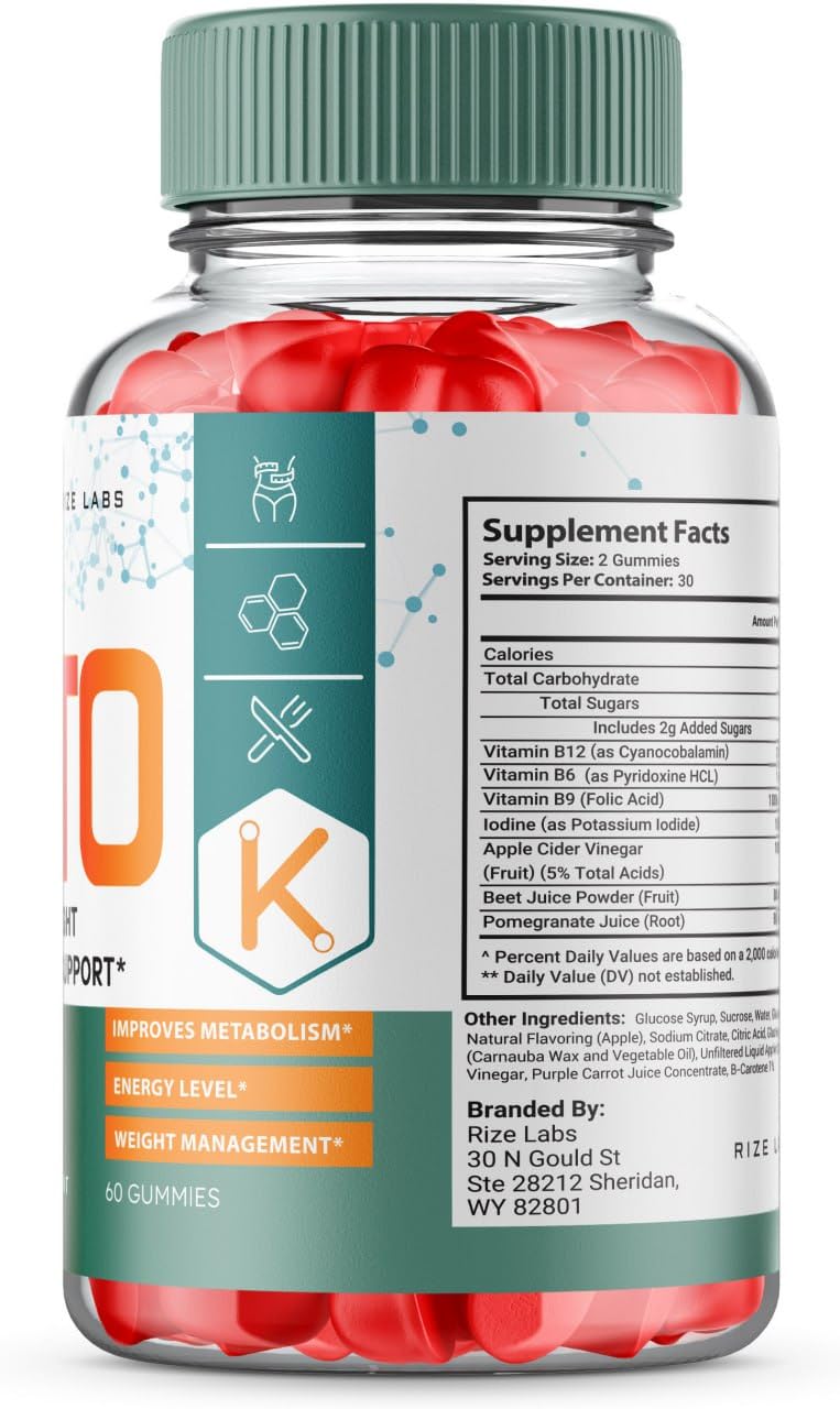 Rize Labs Clear Factor Keto ACV Gummies, 120 Gummies