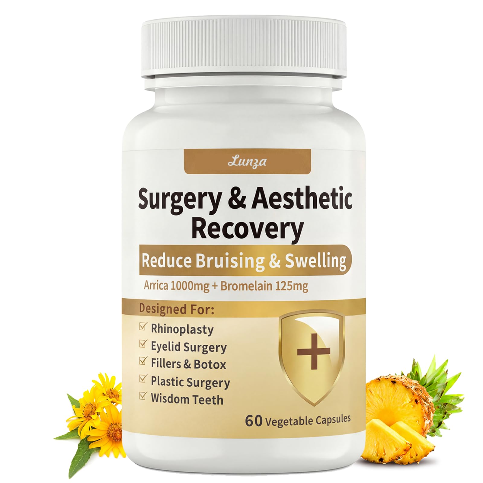 Lunza Aesthetic Surgery Recovery Supplement Capsules, 60 Capsules