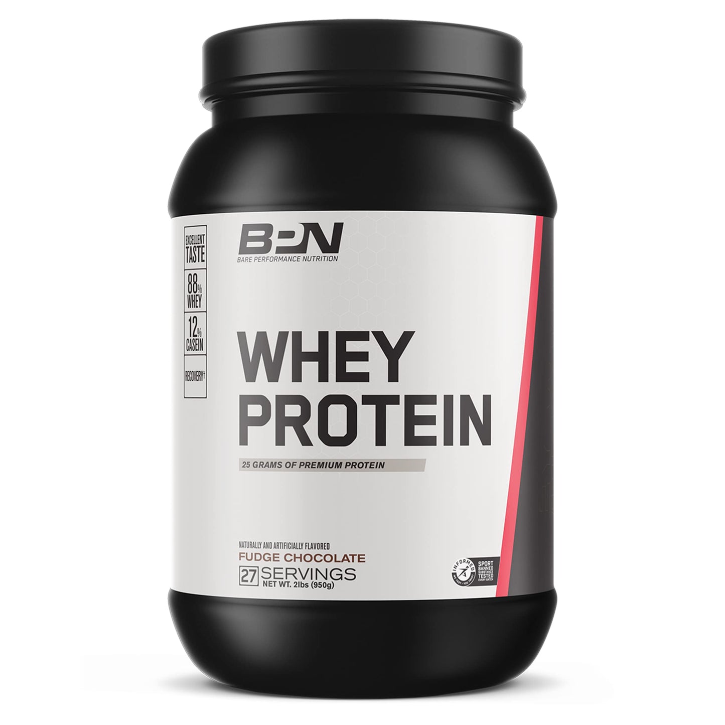 Bare Performance Nutrition BPN Whey + Casein Protein Powder Blend, Fudge Chocolate, 25g Protein per Serving, Supports Lean Muscle Recovery, 32 Servings