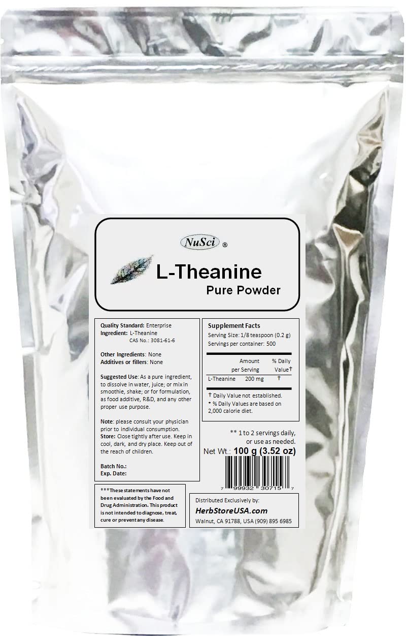 NuSci L-Theanine Pure Powder, 500 g