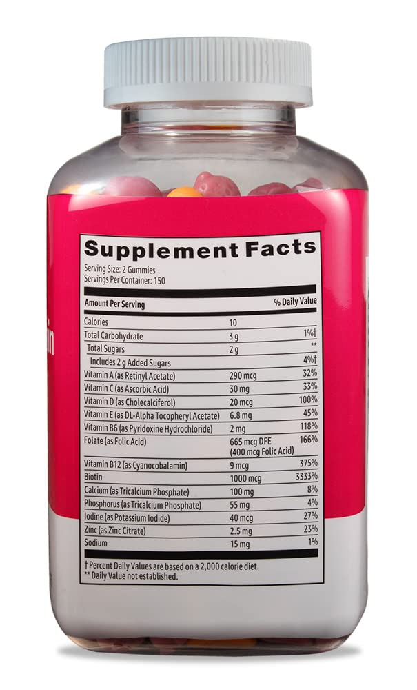 Amazon Basics Women's Multivitamin Gummy, 300 Count