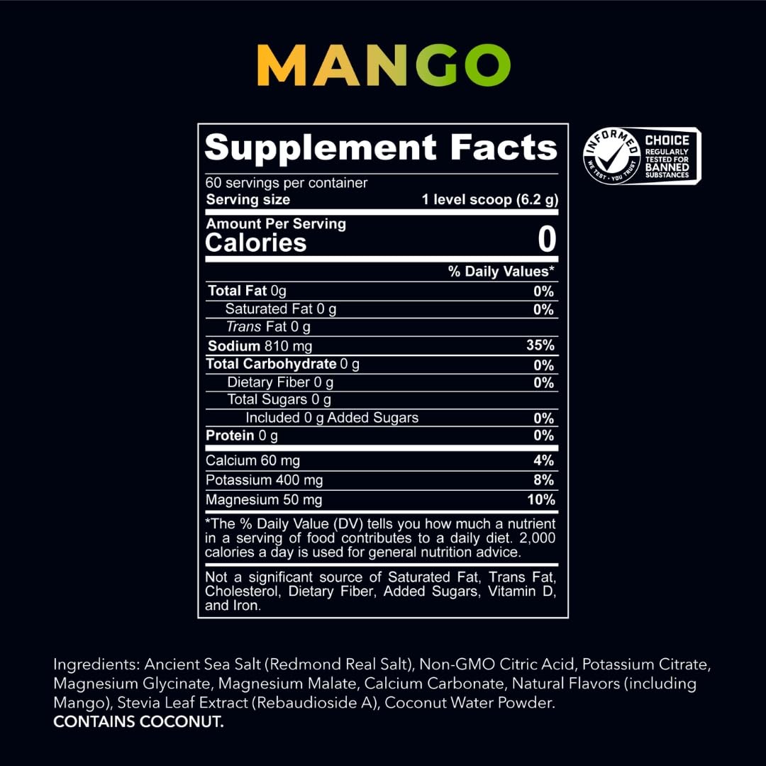 REDMOND Re-Lyte Hydration Electrolyte Powder (Mango) 13.19 Ounce