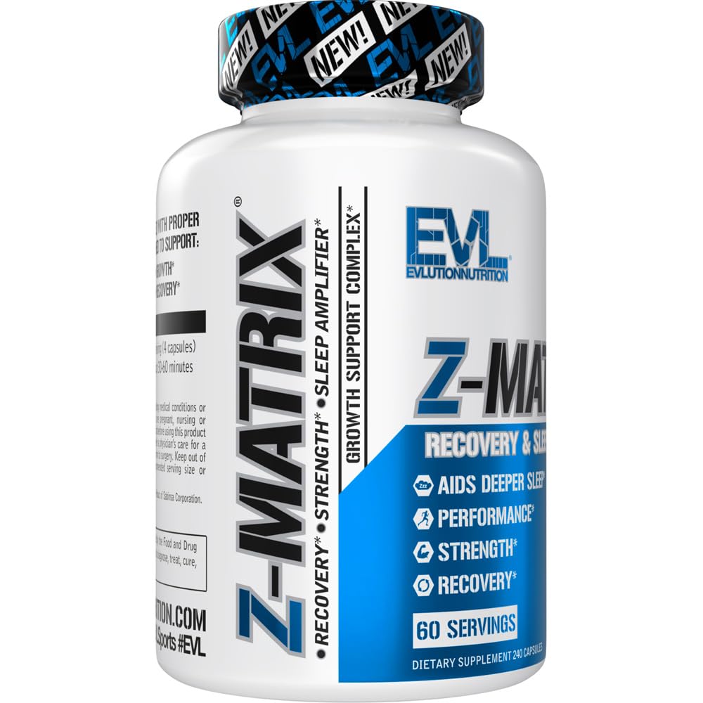 Evlution ZMatrix Magnesium and Zinc Post Workout Supplement Powder, 60 Servings
