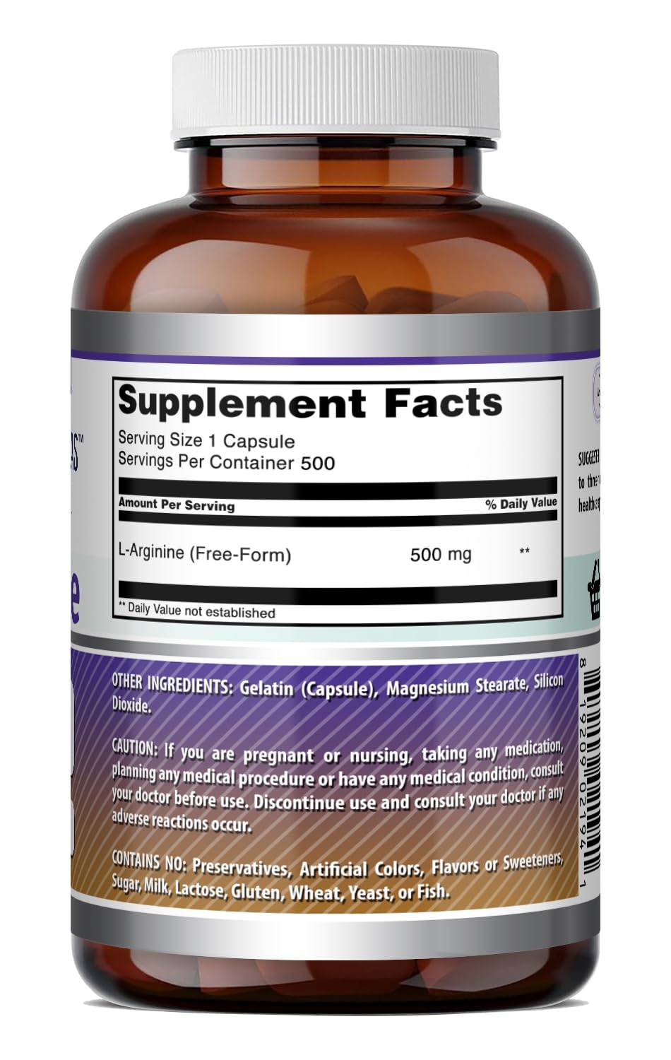 Amazing Nutrition L-Arginine Supplement Capsules 1 Count
