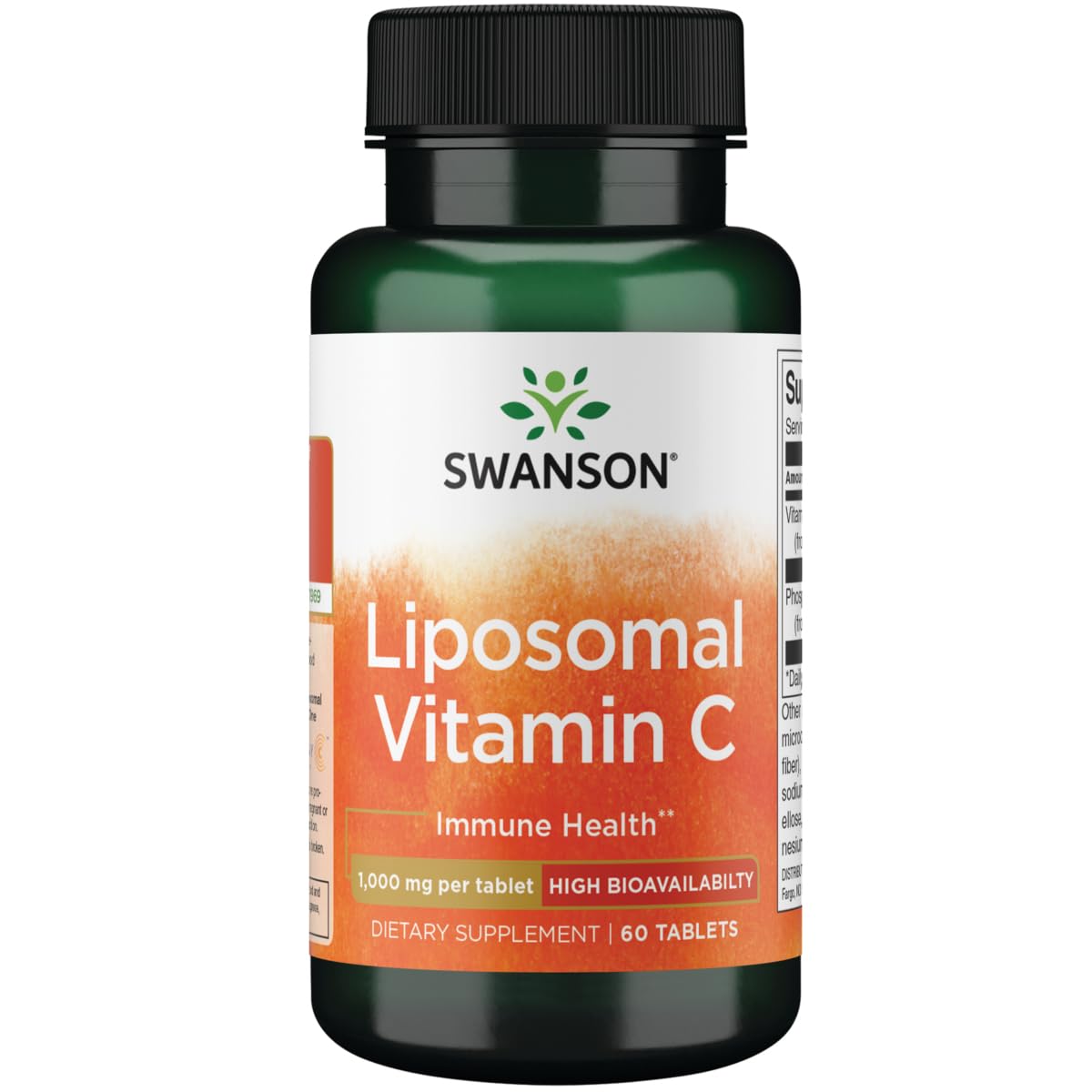 Swanson Liposomal Vitamin C - High Bioavailability 1,000 mg Tablet, 60 Tablets