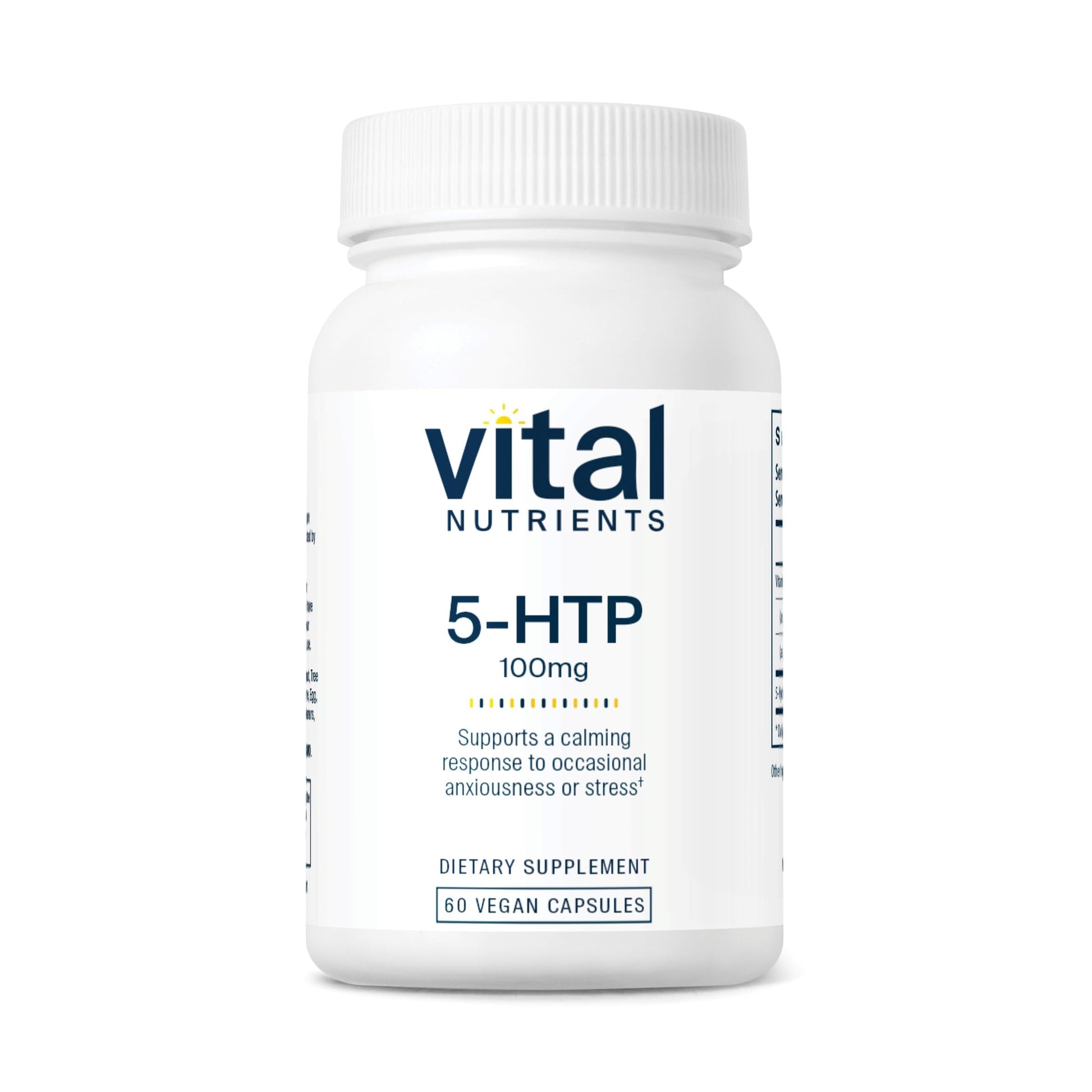 Vital Nutrients 5-HTP 100mg (5-hydroxytryptophan) - Vegan Serotonin Support Supplement - Sleep and Stress Support - 5HTP and Vitamin B6 - Gluten, Dairy, Soy Free - Non-GMO, 60 Capsules