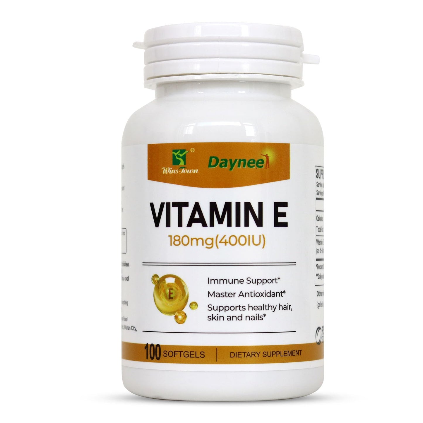 Wins Town Vitamin E Softgels 400IU (180mg), 100 Softgels